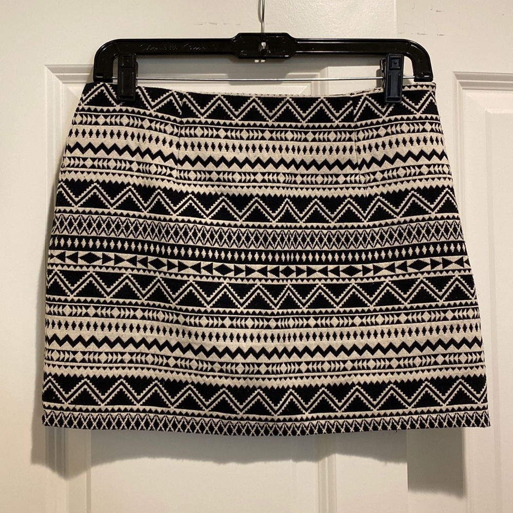 Tribal Trendy Black and White Miniskirt